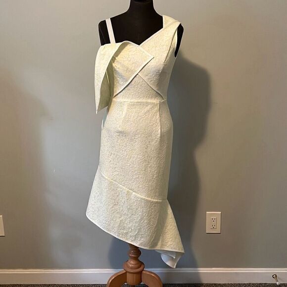 ASOS Women's White Lace Overlay One Shoulder Asymmetrical Dress Size 0 NWT - Picture 1 of 13